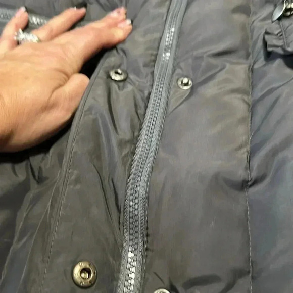 Betsey Johnson Jacket Women Small Gray Quilted Puffer Down Coat - Picture 6 of 8